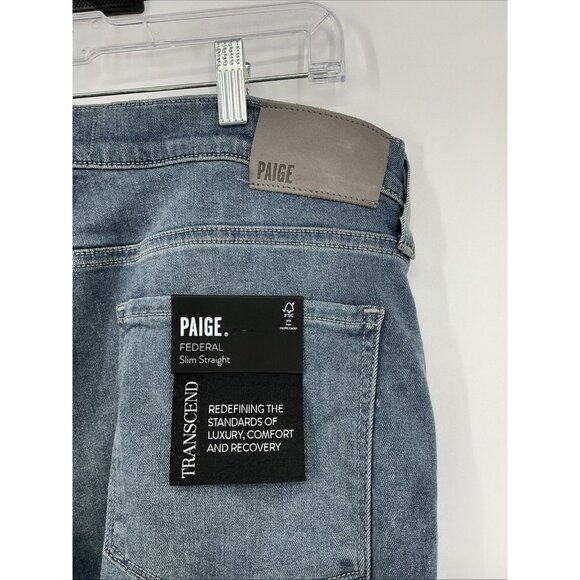 PAIGE FEDERAL NWT $199 TRANSCEND SLIM STRAIGHT DURANT JEANS 32 - Picture 6 of 8
